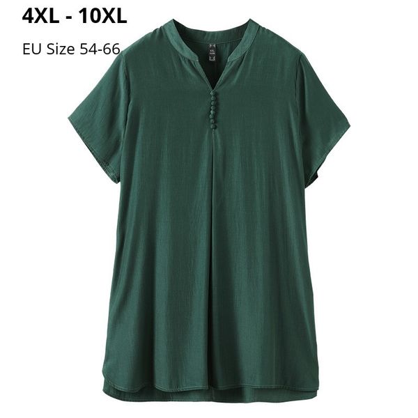 

polo plus size 10xl 9xl 8xl style short sleeves women t-shirts o-neck solid color dk green casual clothes ropa verano mujer, White