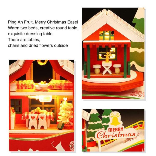 

party decoration 1pcs christmas tree led house with music hanging diy fantasy ornament