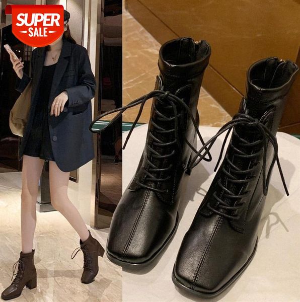 

short boots women thin single s thick heel w martin british trend ins #uw7v