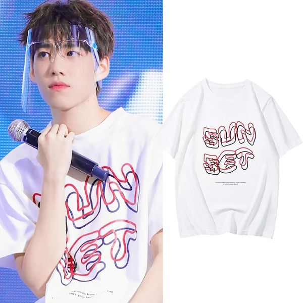 

summer bkpp the series letter print t-shirt men fashion streetwear short-sleeved sunset harajuku hip hop t shirts, White;black