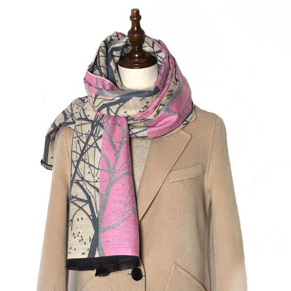 

scarves cashmere-like shawls women winter warm tree shawl cloak ms thick travel arrival blankets tassel scarf, Blue;gray