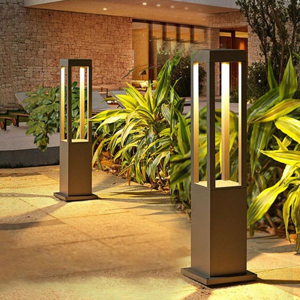 

thrisdar waterproof cob led pathway lawn light aluminum garden road pillar outdoor villa landscape fence bollards lamps