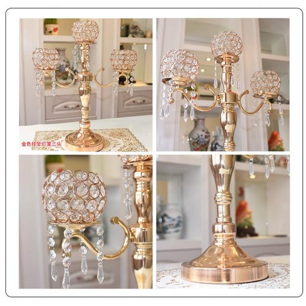 

party decoration 49cm tall )10pcs crystal candelabra wedding centerpieces 5 arms for table tb3276