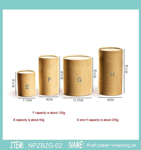 

gift wrap 50 pcs 50g 30g 80g100gtea packaging tube drawing wrapping wholesale kraft coffee paper oil painting cylinder
