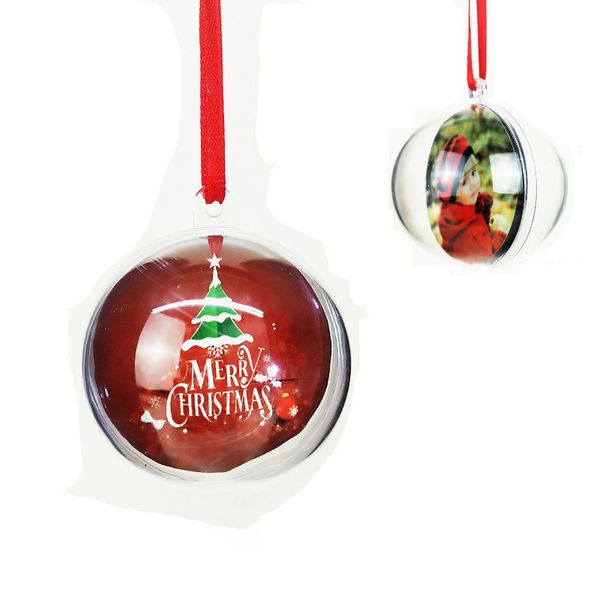

factory outlet christmas decoration 5cm transparent plastic ball hanging pendant oranment hollow balls and sub qceo
