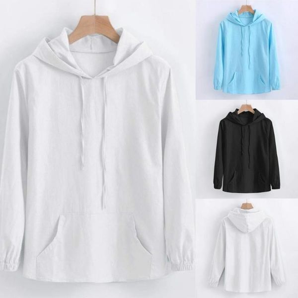 

men's hoodies & sweatshirts men autumn solid color long sleeve hooded sweatshirt spring casual plus size fashion loose pullover, Black