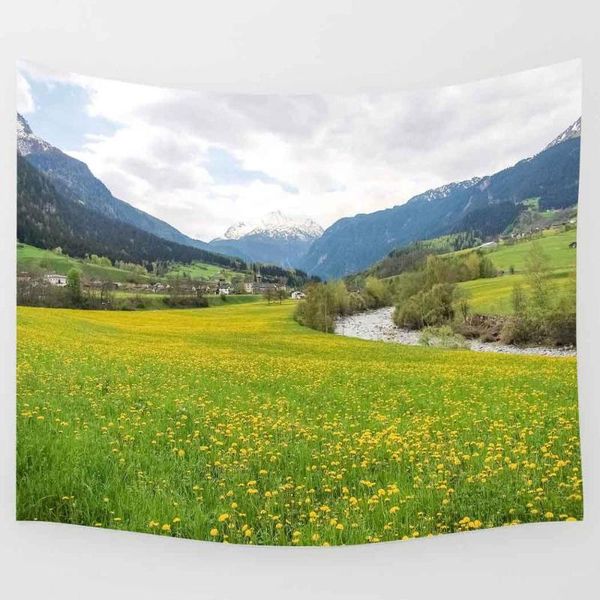 

tapestries simsant green lawn tapestry nature landscape mountain art wall hanging for living room home dorm decor
