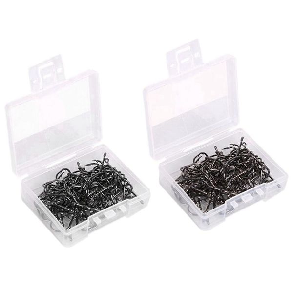 

fishing hooks 200 pcs fishhooks barbed hook equipment for lake river ocean fishing, 100 no.4 & no.10