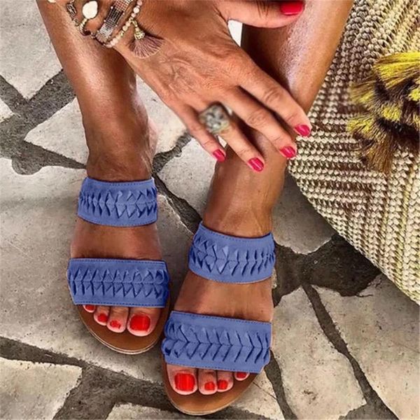 

slippers 2021 summer women hollow out big size woman casual slides women's comfort flats ladies outdoor solid female beach shoes, Black