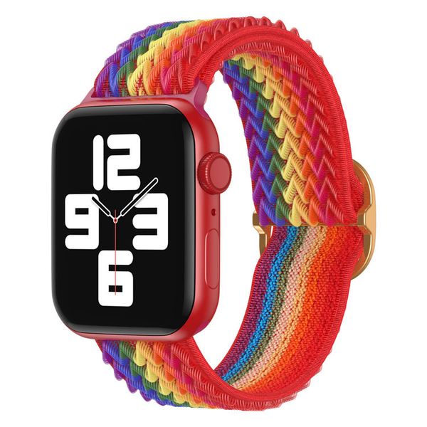 

for apple watch iwatch 3 4 5 se 6 7 series nylon strap fabric elastic band stretchable watchband 38mm 40mm 42mm 44mm bracelet
