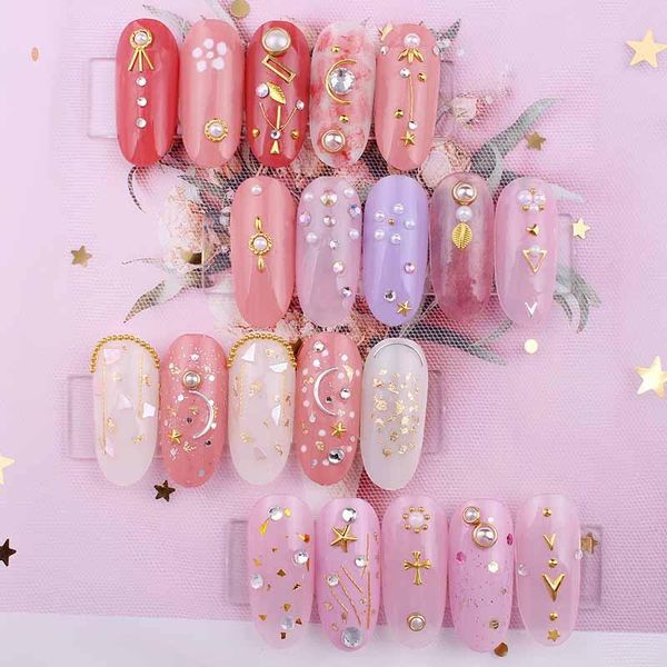 

nail art decoration accessories strickers metal 100pcs/bag gold electroplating process fashion diy nails rhinestone salon design decorations, Silver;gold