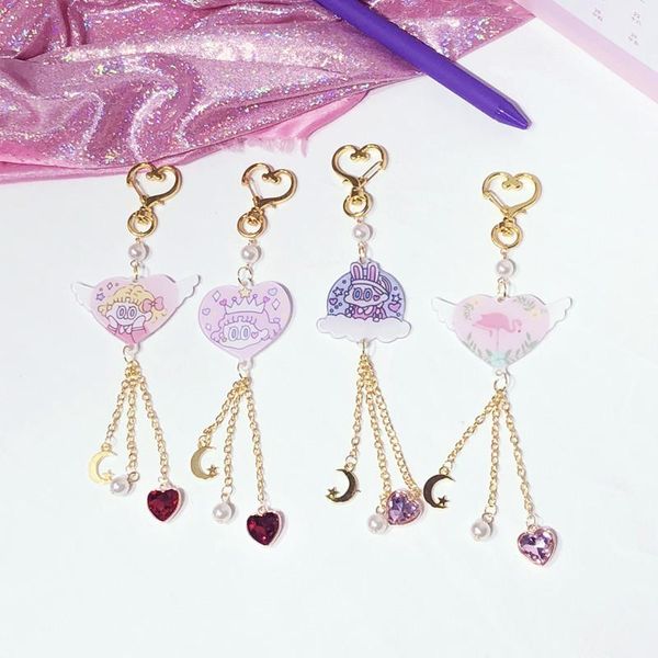 

notepads korean ins girl heart notebook pendant diy metal ackley bookmark chain book decoration, Purple;pink