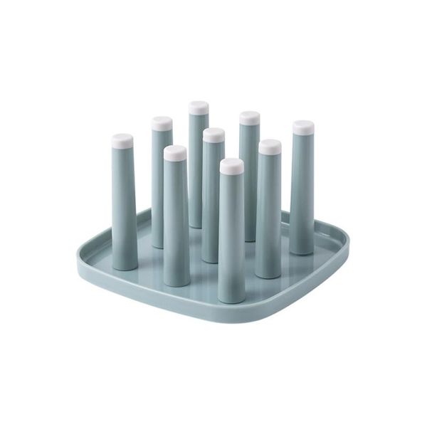 

non slip drinking glass home kitchen bottle mugs drain nordic style storage display cup drying rack dustproof with tray & organization