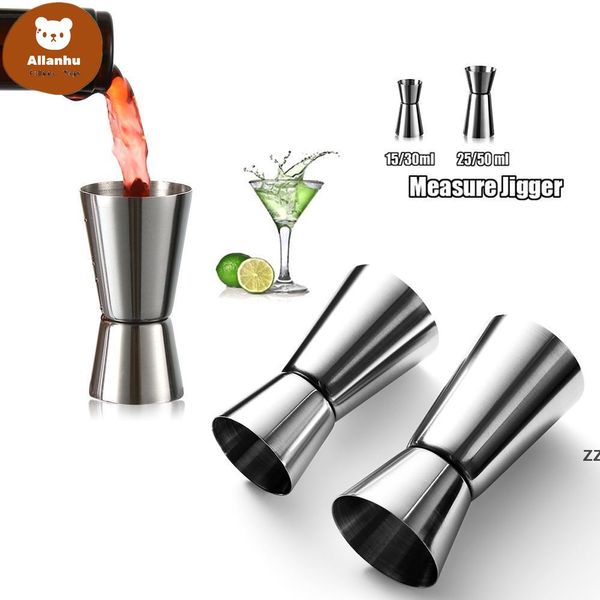 

jigger kitchen tools stainless steel cocktail shaker measure cup double head wine measuring device 15 / 30ml re