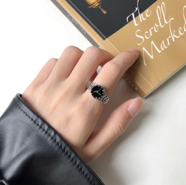 

simple watch design ring women's food rings personalized niche, Silver