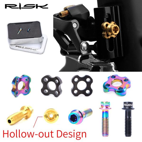 

bike derailleurs risk m5 ultralight titanium alloy screw transmission concave gasket road front derailleur fixing bolts washer gr5 spacer