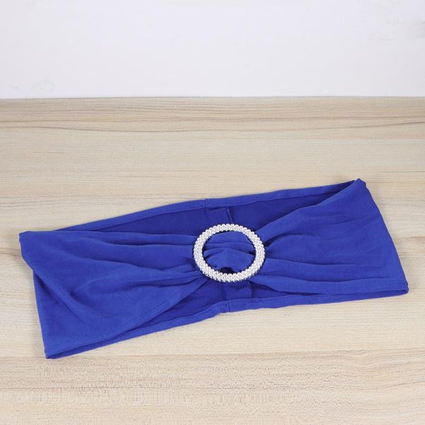 

50pcs chair sashes bows elastic bands with buckle slider for wedding banquet meeting decorations sapphire blue