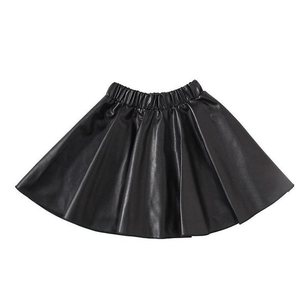 

girl pu skirt 2021 summer baby children kids casual faux leather skirts