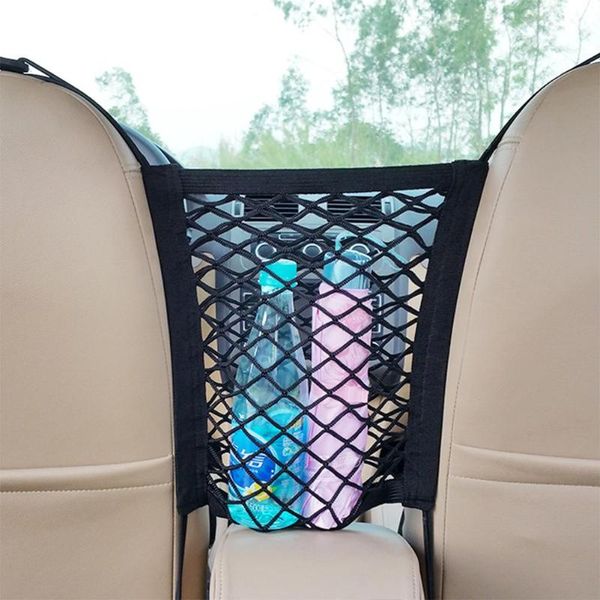 

car organizer automobile front seat storage block net pocket general double bag