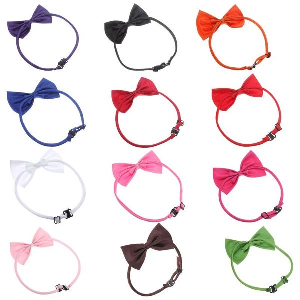 

cat adjustable collar pet bow tie dog necktie puppy accessory cute wine red apparel