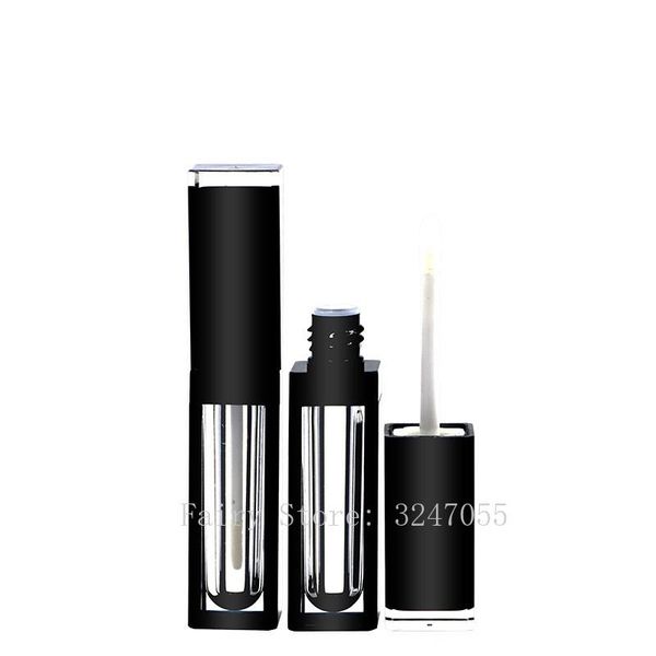 

storage bottles & jars 4ml 10/25/50pcs empty square clear lip gloss tube abs glaze bottle portable black lid refillable lipgloss container p
