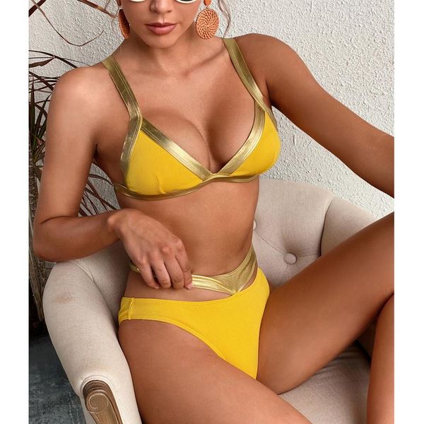 

women's swimwear high cut swimsuit waisted solid shiny bikini set women summer beachwear push up bathers female, White;black