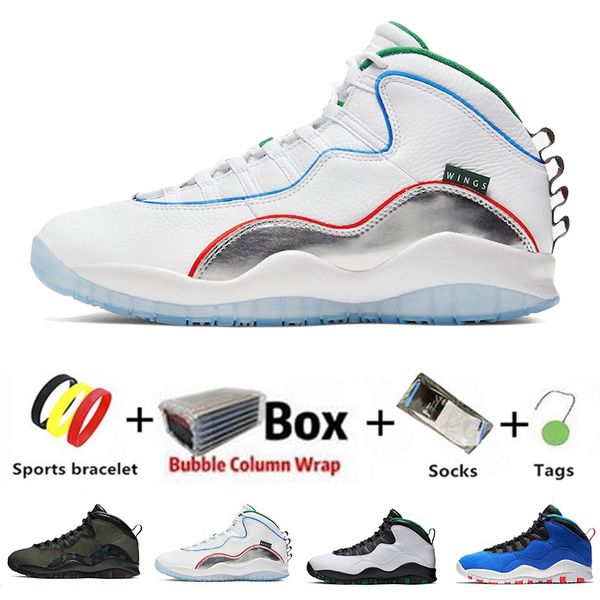 

handsome 10s mens basketball shoes 10 fusion red white wings dark smoke grey men women chaussures trainers sports sneakers with box