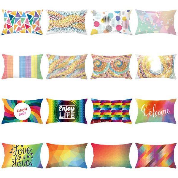 

pillow case rectangle cushion cover geometry nordic style decoration throw covers zigzag striped 30x50 cotton customized