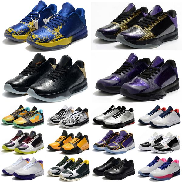 

men baskeball shoes mamba 5s vast grey mamba v lakers protro 5 sneakers trainers size 40-46