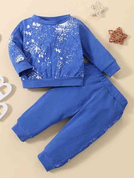 

baby graphic print pullover & sweatpants she, White