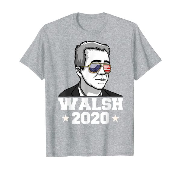 

walsh for president 2020 joe republican gray red white red t-shirt, White;black