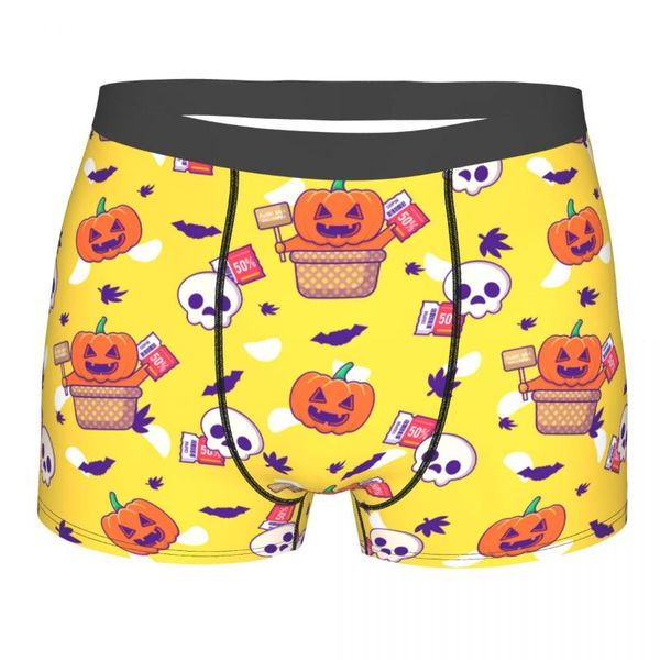 

underpants halloween pumpkin skull underwear funny customs polyester sublimation trunk youth boxer brief, Black;white