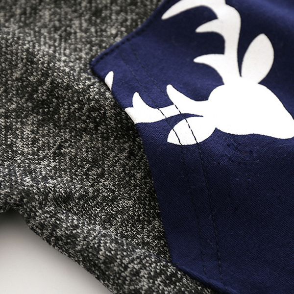 

children's autumn suit christmas elk hooded sweater pants, Blue