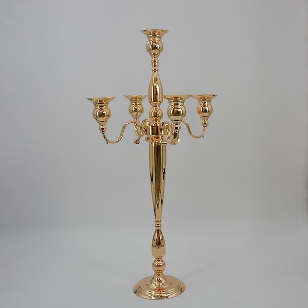 

candle holders 10 pcs / lot 5-arms metal gold candelabras crystal candlesticks for wedding event centerpieces
