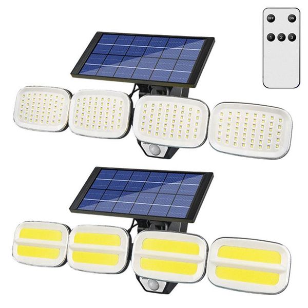 

solar sensor wall light outdoor with remote wide angle pir motion garden porch floodlight lamp lamps