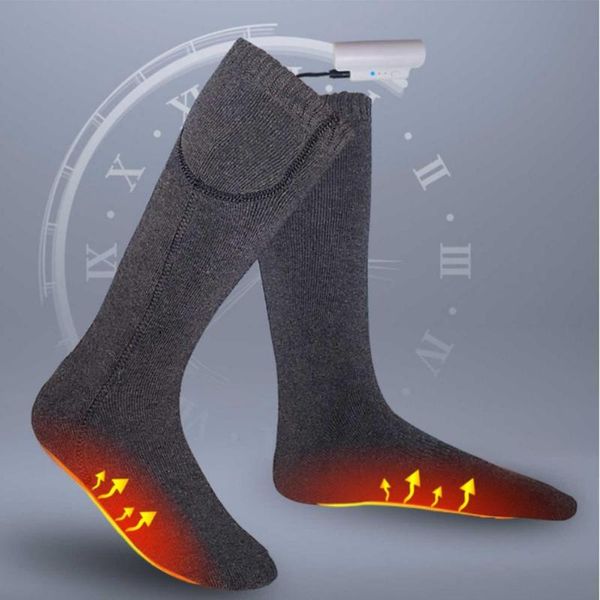 

sports socks 2200mah/4400mah heating breathable cotton 3 gears adjustment comfortable electric feet protector, Black