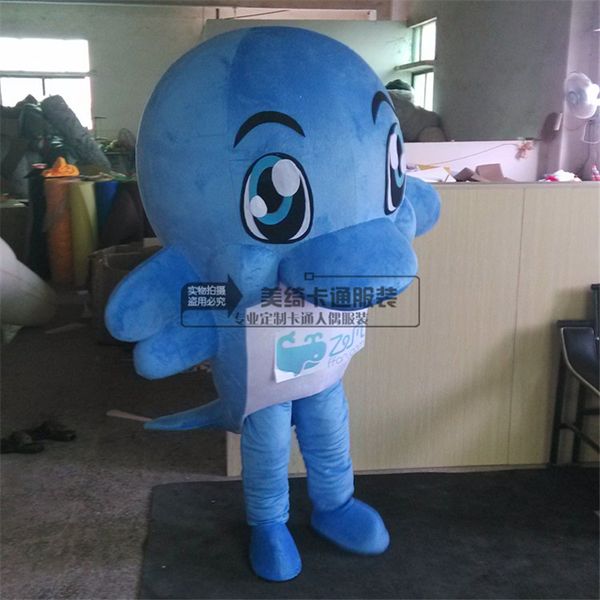

mascot costumes ocean dark blue dolphin mascot costume fancy dress christmas for halloween party event, Red;yellow