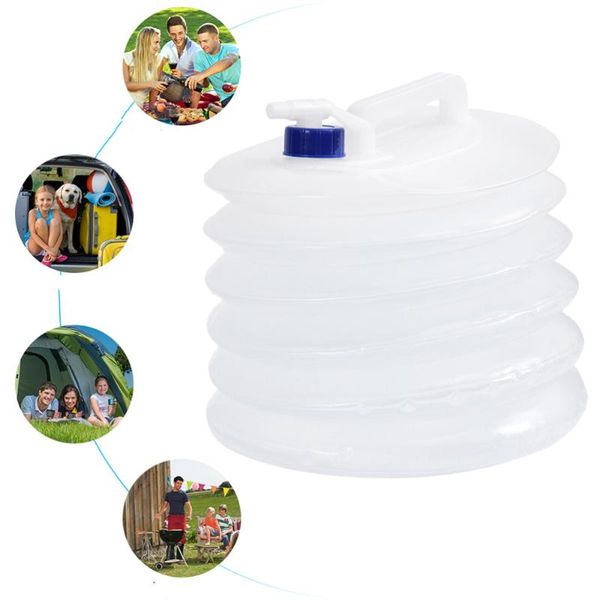 

folding bucket water bag pe grade portable storage container for hiking travel outdoor camping (15 bags
