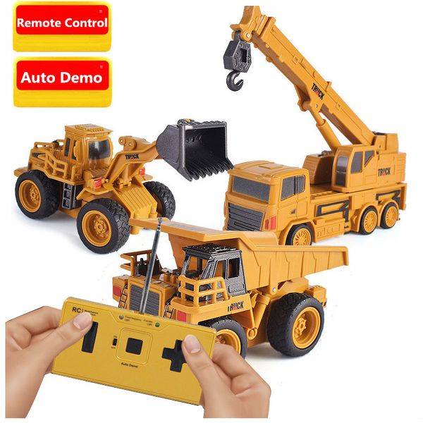 

high simulation bulldozer truck engineering vehicle mini remote control dump truck with auto demo multi-function kid boy gift to