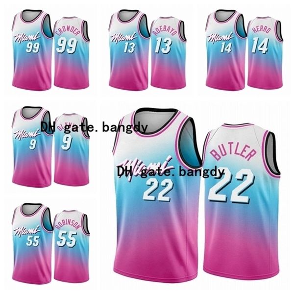 

09miami\rheat\rmen jimmy butler bam ado tyler herro duncan robinson 2020/21 swingman city\rnba basketball jersey icon edition, Black