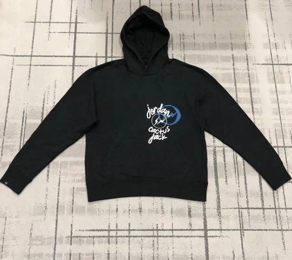 

aj x travis scott x fragment co branded barb aj portrait hoodie dj0616, Black