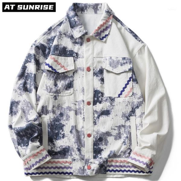 

men's jackets 2021 tie dye hip hop streetwear jacket vintage retro men coat autumn outwear harajuku cotton casual fashion, Black;brown