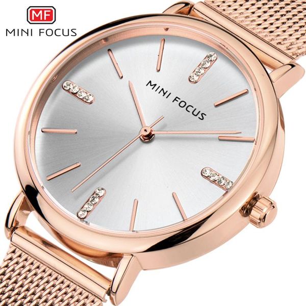 

wristwatches minifocus luxury women watches casual waterproof ladys watch fashion montre femme relogio feminino rose gold, Slivery;brown