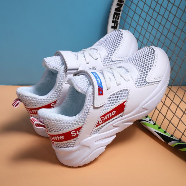 

2021 summer boys shoes single network breathable children running students sports shoes children's shoes one generation, Black;red