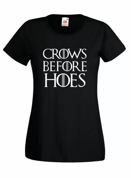 

shirt women j795 iron throne crows before hoes snow t-shirt, White;black