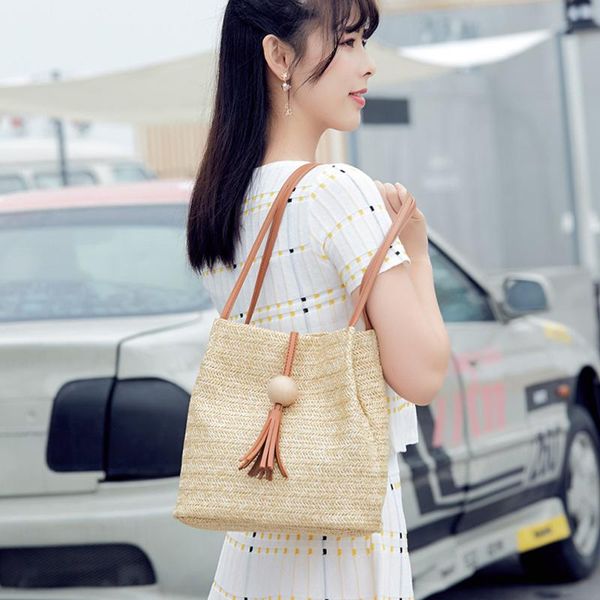 

shopping bags 2021 style women straw weave tote part bag for