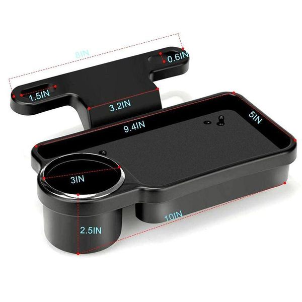 

car organizer rear drain cup holder tray seat back dining foldable beverage storage box