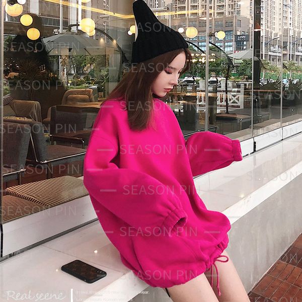 

women's hoodies fashion medium and long letter simplicity temperament clothing sweater 3603, Black