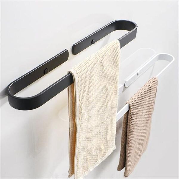 

towel racks rack bathroom towels hanger black white 304 stainless steel wall hanging bar organizer kitchen storage shelf