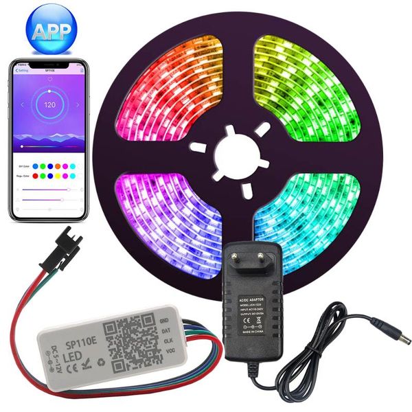 

strips p110e app bluetooth controller full set rgb ic ws2811 led strip light party bedroom kitchen home lighting with ios android 12v